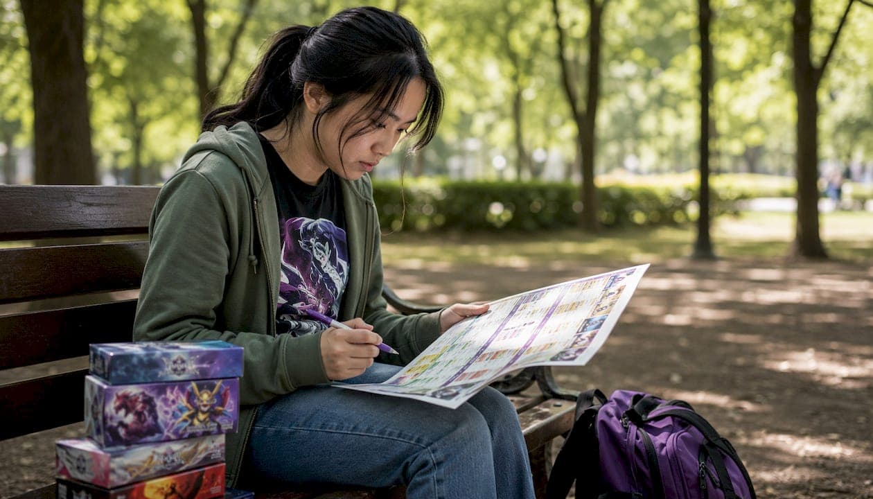 Une personne en train de consulter le calendrier des prochaines sorties Pokémon